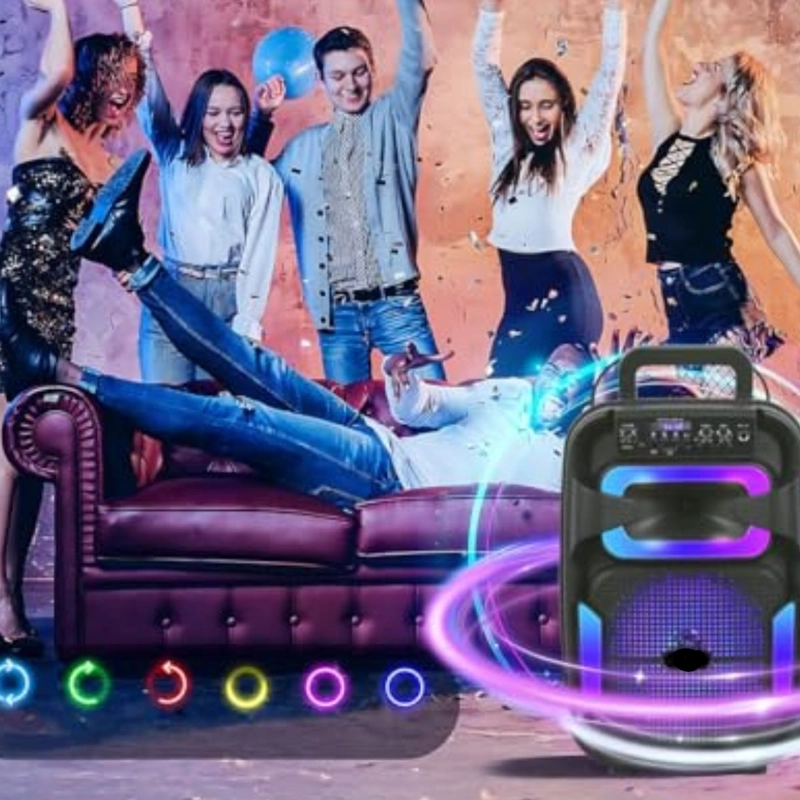 PARLANTE PORTATIL 8¨ CON MICROFONO KARAOKE MUSICA HOGAR LAU - 2
