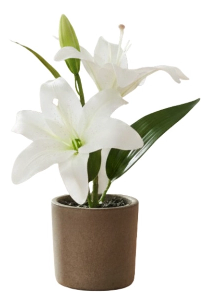 SET 2 PLANTA ARTIFICIAL DECORATIVA LIRIOS ADORNO HOGAR JHN - 3