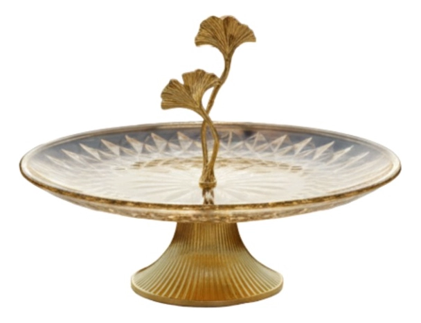 CENTRO MESA DECORATIVO DISEÑO ARTISTICO PLATO PEDESTAL JHN - 1