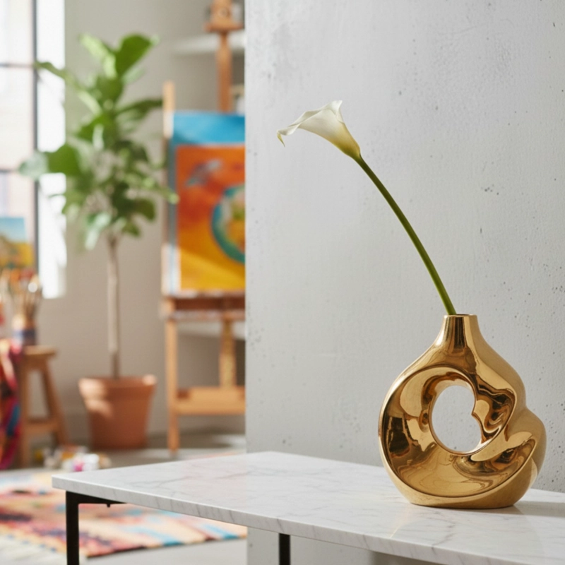 FLORERO DECORATIVO JARRON DISEÑO VANGUARDISTA ADORNO JHN - 10