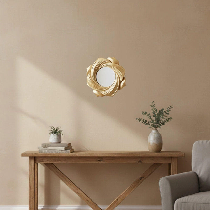 SET 2 ESPEJO DECORATIVO PARED PE TALO FLOR REMOLINO JHN - 2