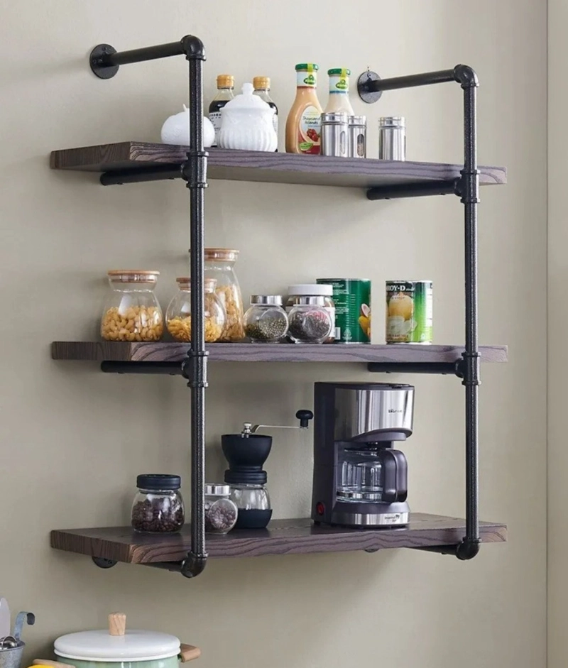 ESTANTERIA PARED VINTAGE ESTILO RUSTICO ALMACENAMIENTO JHN - 7
