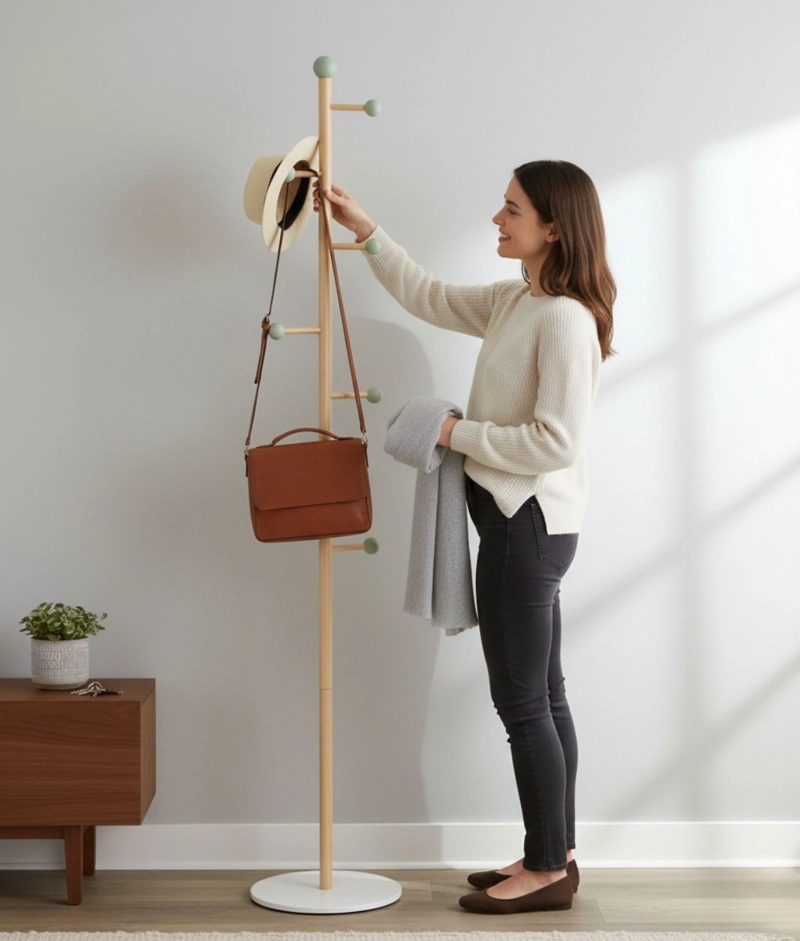 PERCHERO PIE MODERNO ORGANIZADOR DECORATIVO VERTICAL JHN - 2