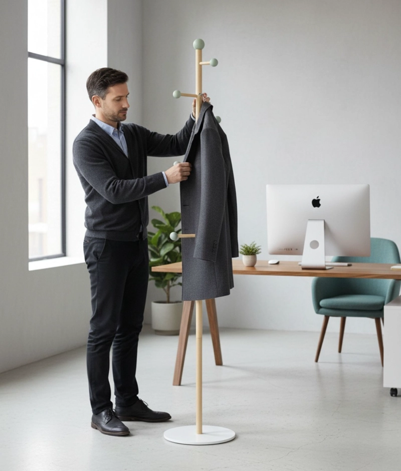 PERCHERO PIE MODERNO ORGANIZADOR DECORATIVO VERTICAL JHN - 3