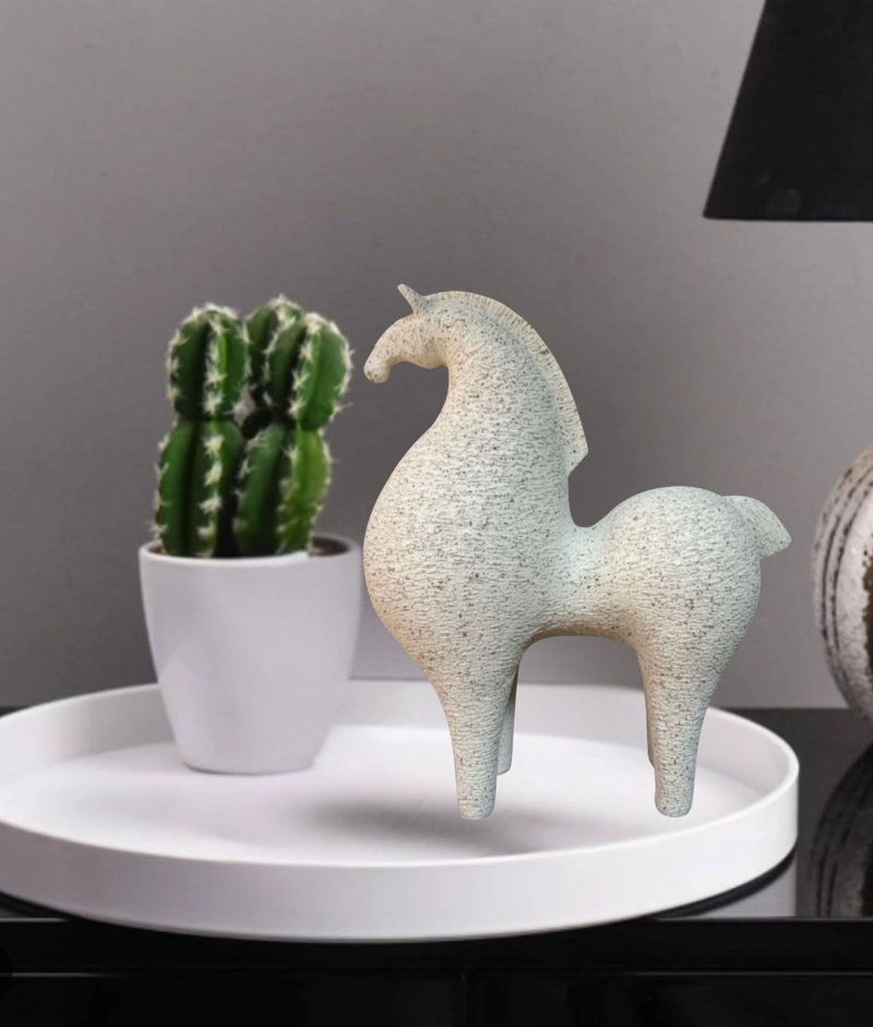 ESTATUA DECORATIVA FIGURA ESTILIZADA CABALLO ELEGANTE JHN - 2