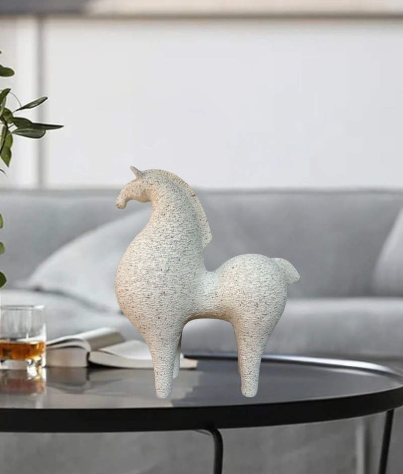 ESTATUA DECORATIVA FIGURA ESTILIZADA CABALLO ELEGANTE JHN - 8