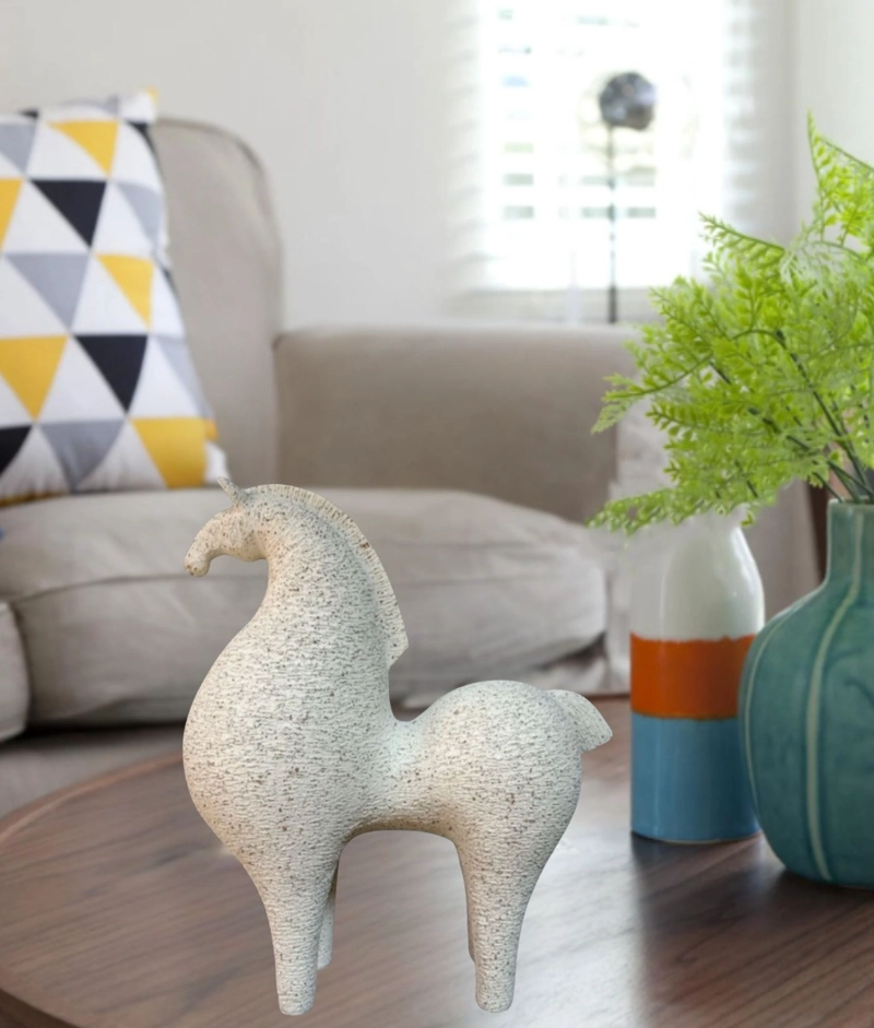 ESTATUA DECORATIVA FIGURA ESTILIZADA CABALLO ELEGANTE JHN - 10