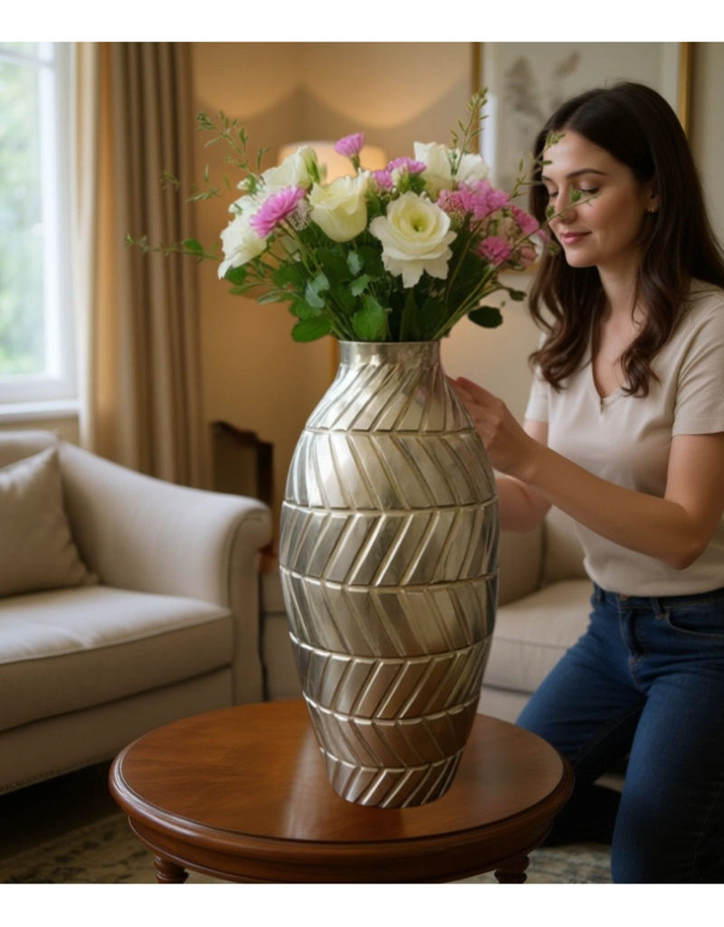 FLORERO JARRON DECORATIVO DISEÑO GEOME TRICO INTRINCADO JHN - 3