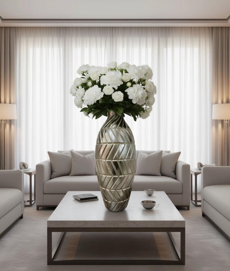 FLORERO JARRON DECORATIVO DISEÑO GEOME TRICO INTRINCADO JHN - 5