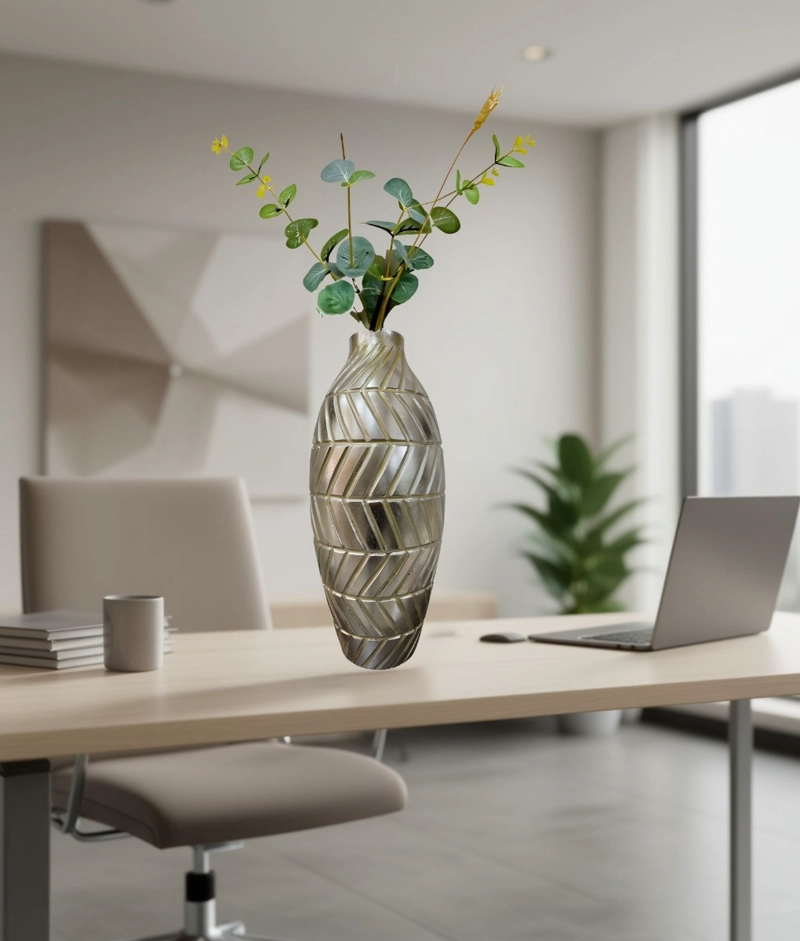 FLORERO JARRON DECORATIVO DISEÑO GEOME TRICO INTRINCADO JHN - 8