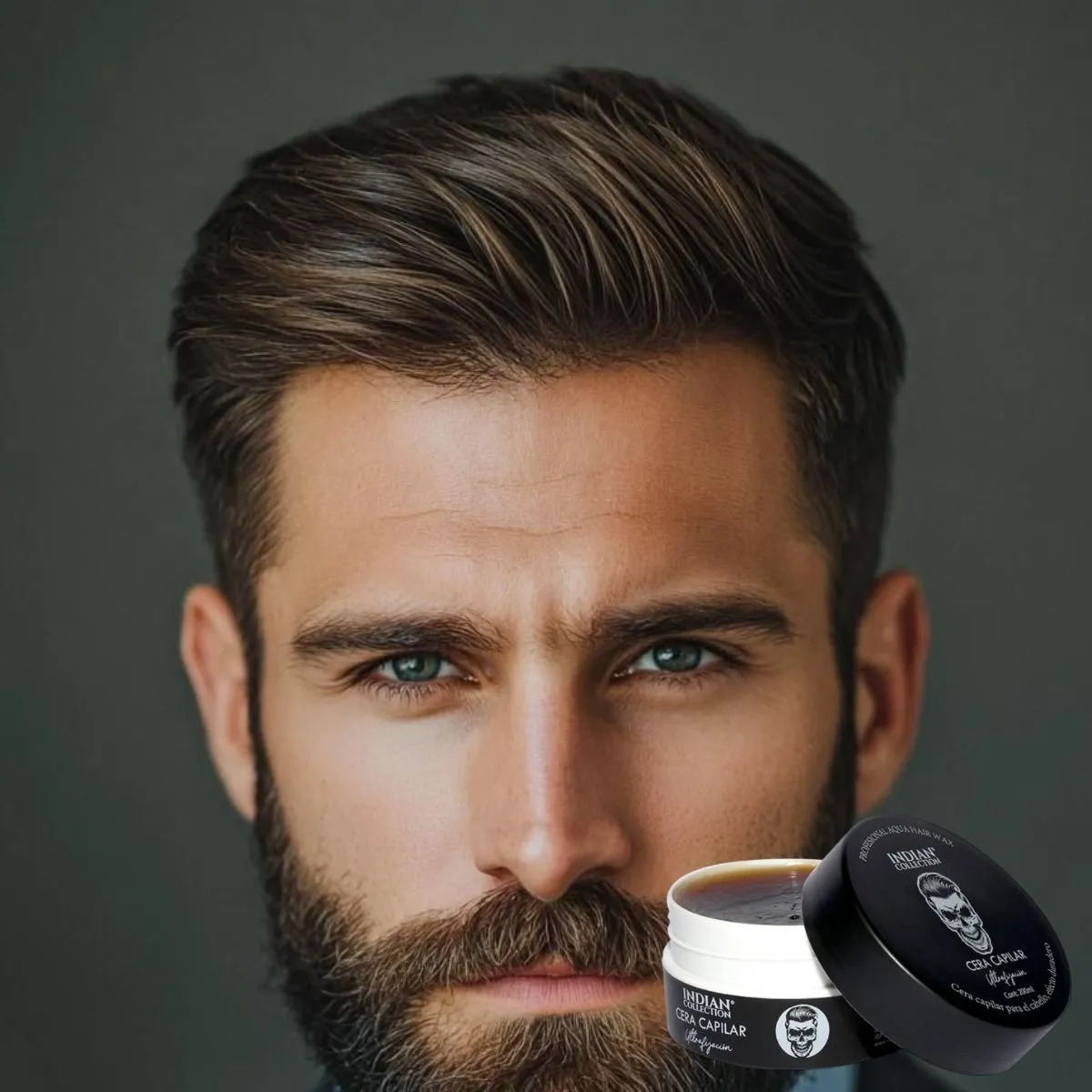 SET 2 FIJADOR CAPILAR CERA NEGRO EFECTO DURADERO HOMBRES LAU - 1