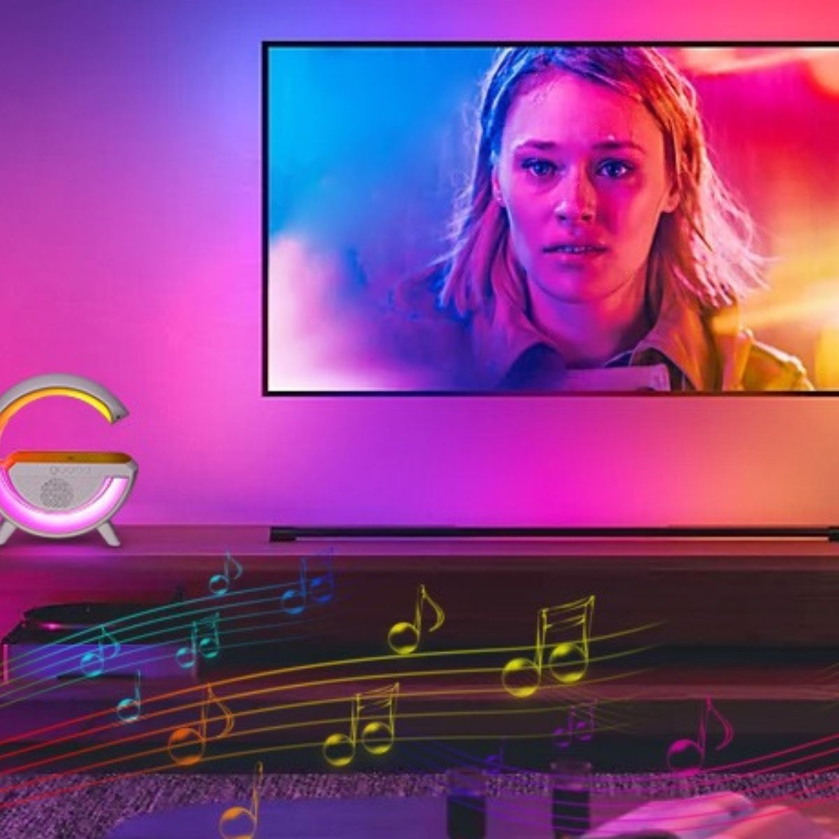 PARLANTE PORTATIL LUCES RGB BLUETOOTH MUSICA INALAMBRICA LAU - 2