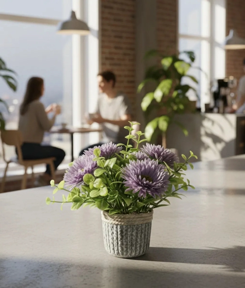 PLANTA DECORATIVA ARTIFICIAL CRISANTEMOS SILVESTRES JHN - 4