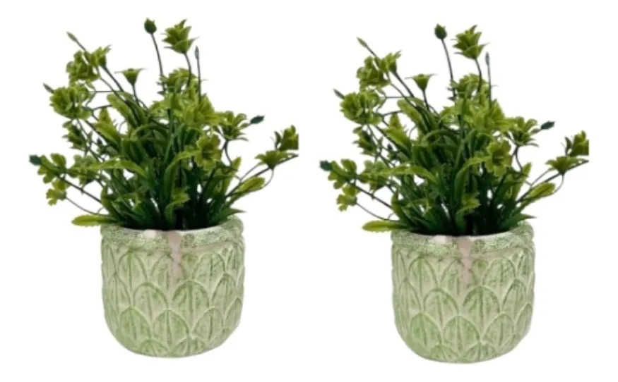 SET 2 PLANTA DECORATIVA ARTIFICIAL ADORNO BOTANICO JHN - 3
