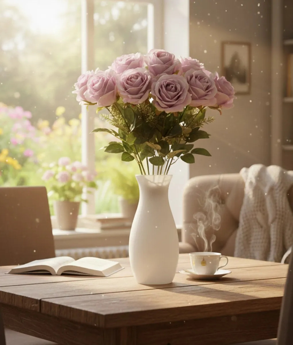 RAMO FLORAL DECORATIVO ARTIFICIAL ROSAS APERTURA JHN - 8