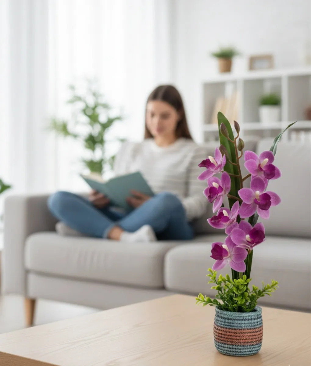 PLANTA DECORATIVA ARTIFICIAL TROPICAL ELEGANTE FLORAL JHN - 6