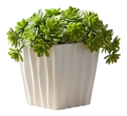 SET 4 MACETERO DECORATIVO CUBO TEXTURIZADO COMPACTO JHN - 3