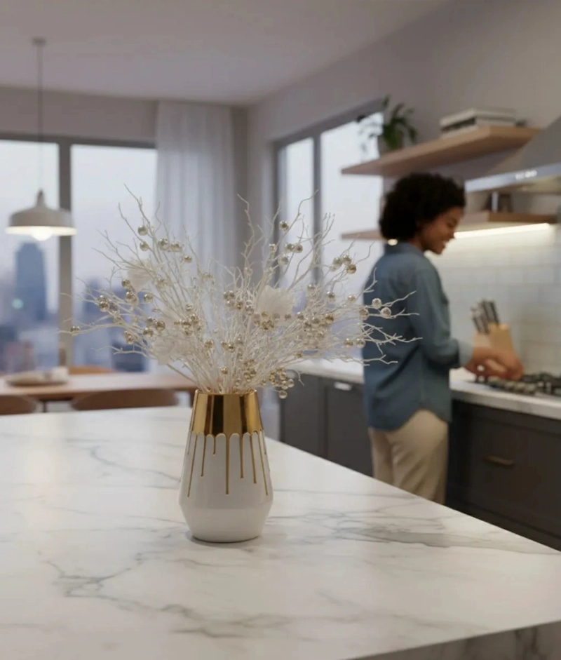 FLORERO DECORATIVO JARRON EFECTO GOTEO ESTILO MODERNO JHN - 7