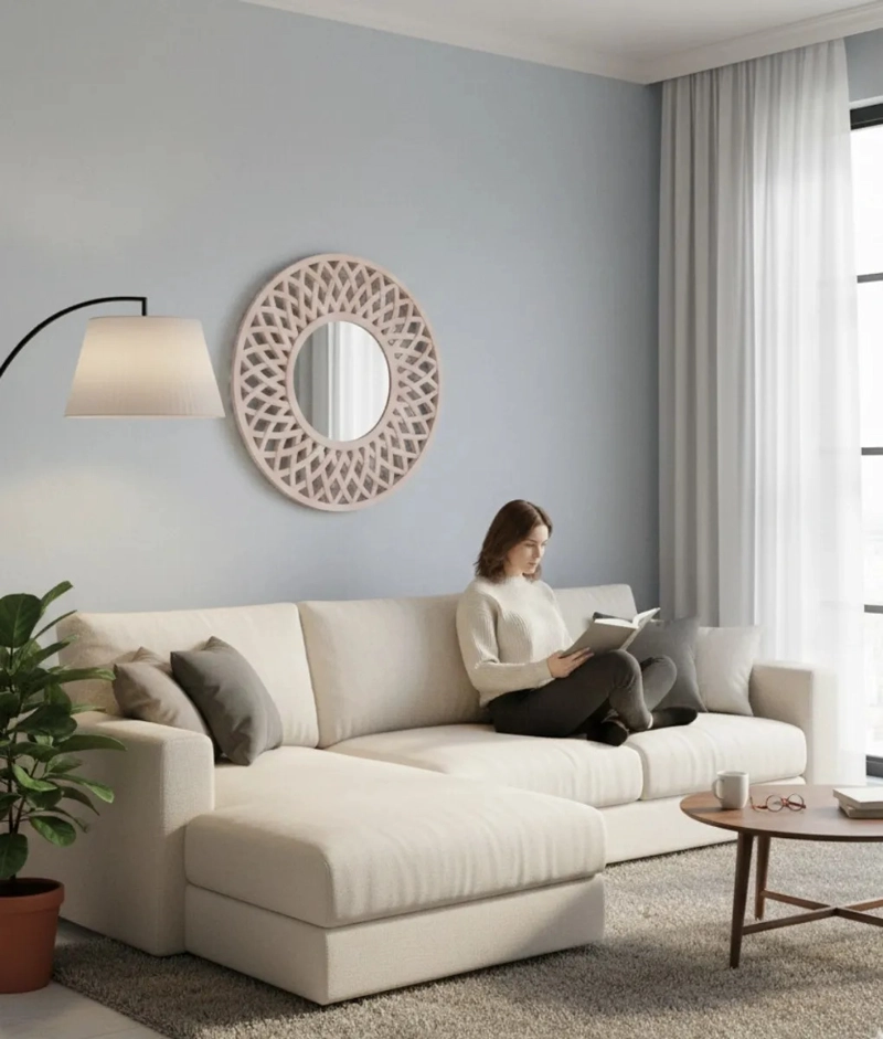 ESPEJO PARED DECORATIVO PATRON CALADO CONTEMPORANEO JHN - 7