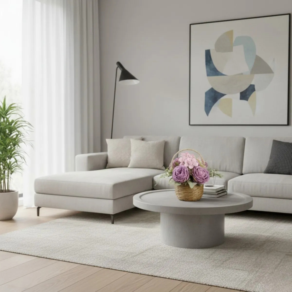 ARREGLO FLORAL ARTIFICIAL DECORATIVA ADORNO CANASTA JHN - 9