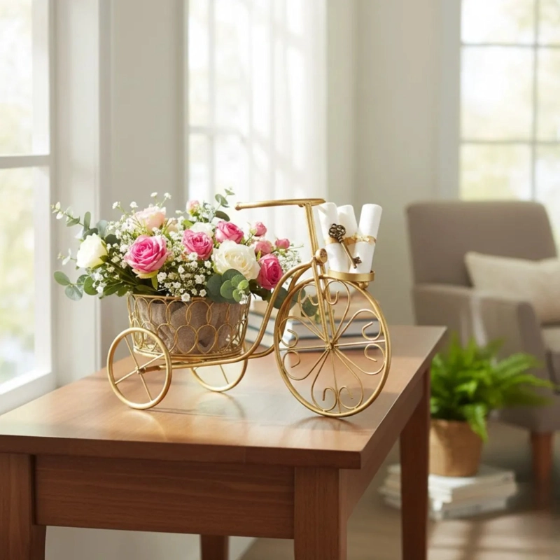 PORTA MACETA DECORATIVO BICICLETA ADORNO ESTILO CLASICO JHN - 2