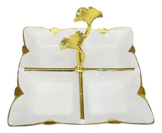 BANDEJA DECORATIVA SERVICIO SECCIONADA MANGO BOTANICO JHN - 1