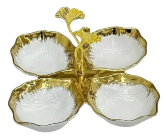 BANDEJA DECORATIVA SERVIR DISEÑO MARINO 4 COMPARTIMENTOS JHN - 1