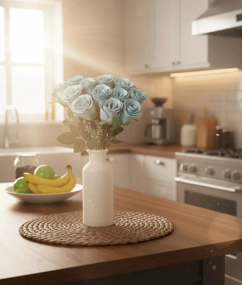 RAMO FLORAL ARTIFICIAL ROSAS DECORATIVAS ADORNO HOGAR JHN - 10