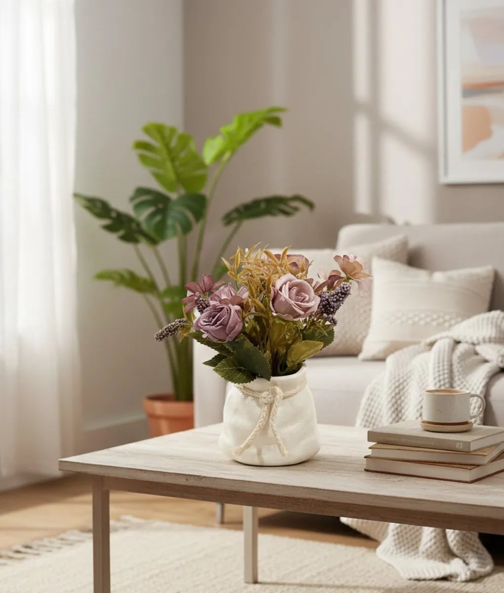PLANTA DECORATIVA ARTIFICIAL ESTILO RUSTICO ROMANTICO JHN - 7