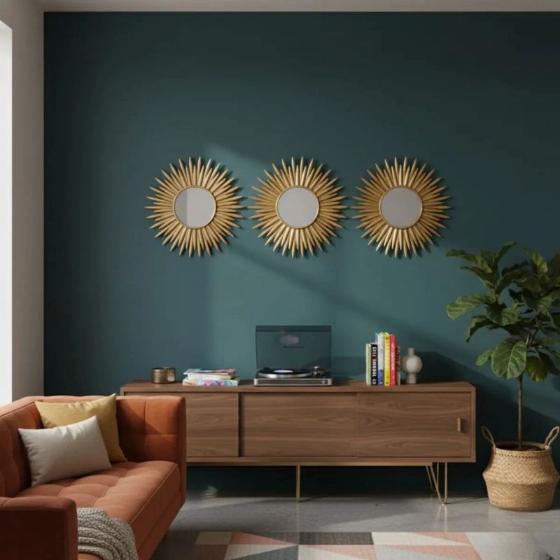 SET 3 ESPEJO DECORATIVO PARED DISEÑO AURA RADIANTE JHN - 10