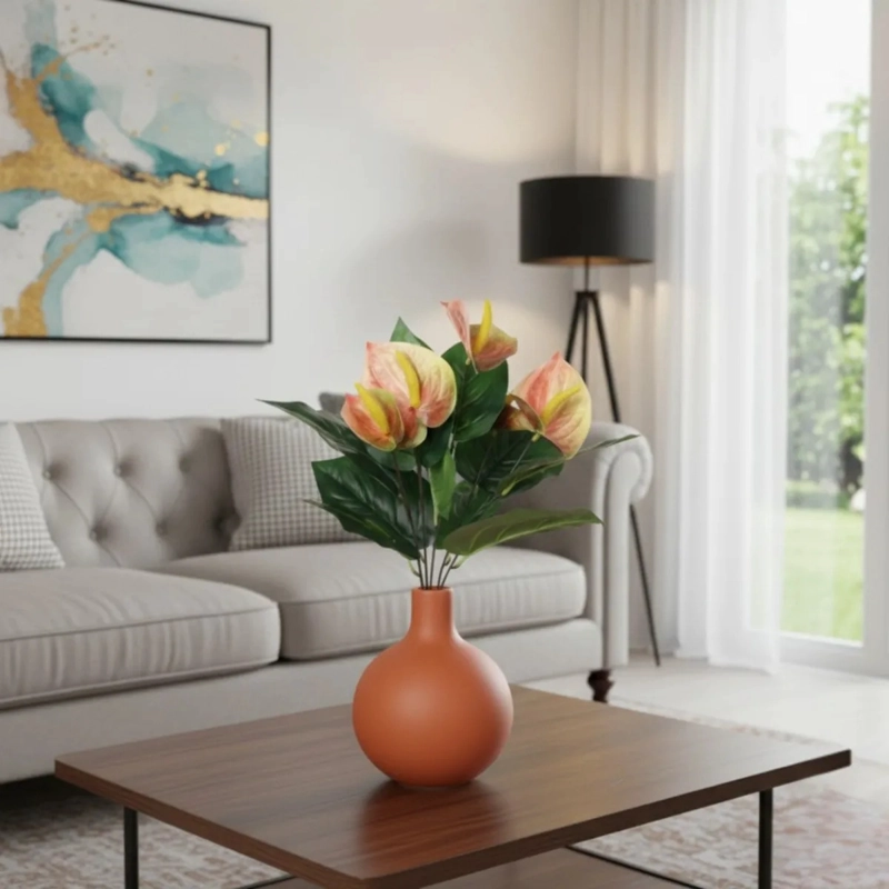 RAMO FLORAL ARTIFICIAL ANTHURIUM ADORNO DECORATIVO JHN - 8