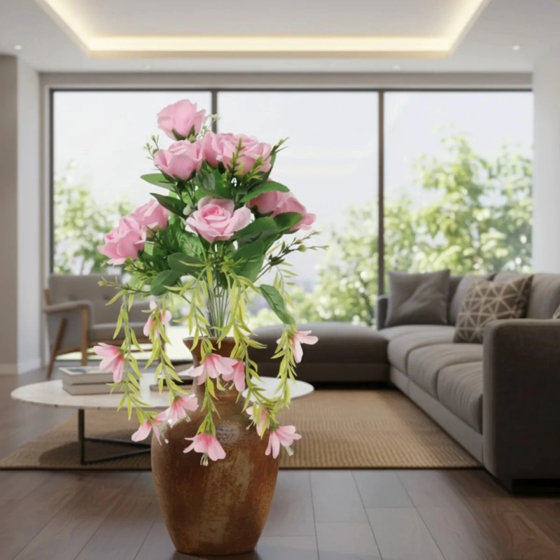 SET 2 RAMO ARTIFICIAL ROSAS DISEÑO CAIDA ORNAMENTAL JHN - 2