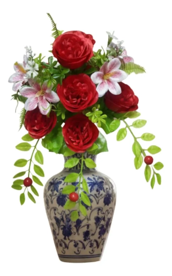 SET 2 FLORES ARTIFICIALES ADORNO ROSAS LIRIOS SILVESTRES JHN - 3