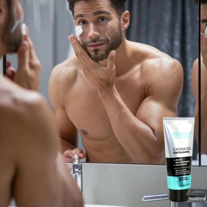 SET 3 CREMA FACIAL EXFOLIANTE HOMBRE ACIDO HIALURONICO LAU - 7