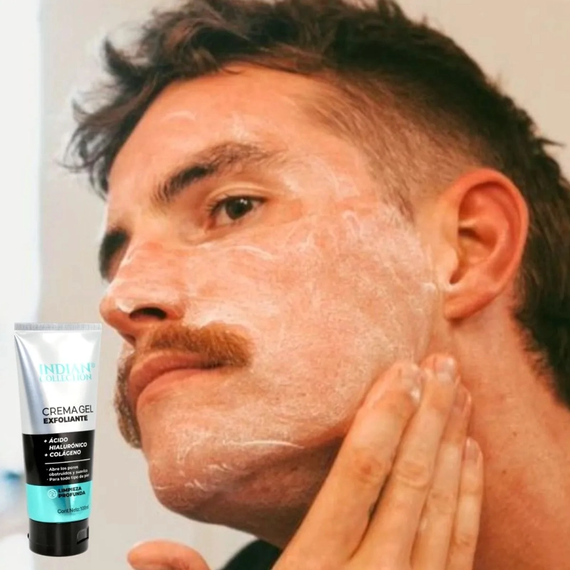 SET 3 CREMA FACIAL EXFOLIANTE HOMBRE ACIDO HIALURONICO LAU - 9