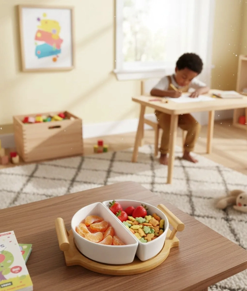 JUEGO SOPORTE SNACKS DUAL APERITIVO BASE BAMBU ASAS JHN - 5