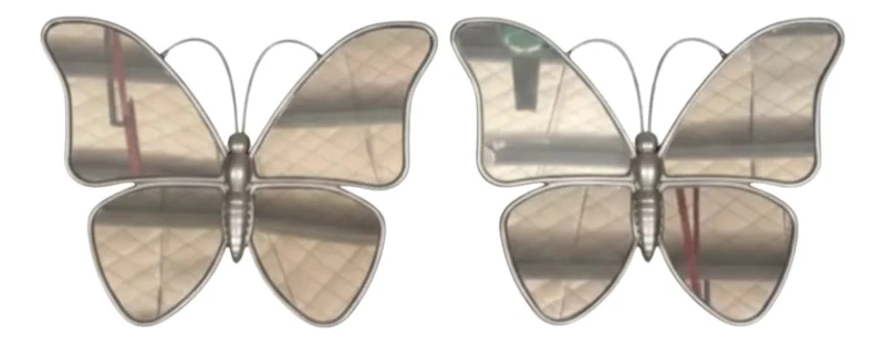SET 2 ESPEJO DECORATIVO PARED FORMA MARIPOSA MODERNA JHN - 3