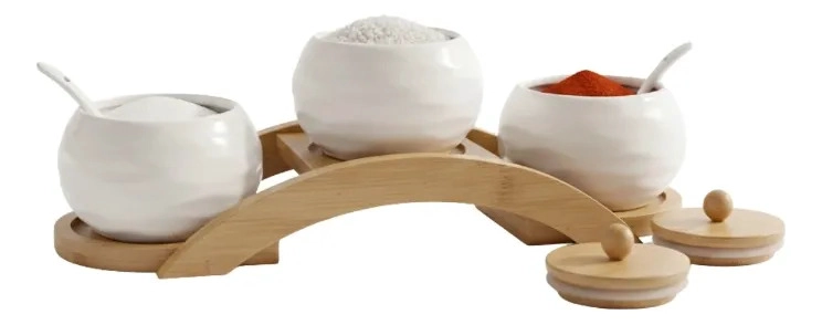 SET 3 CONTENEDORES FRASCOS BASE BAMBU SERVICIO MESA JHN - 3