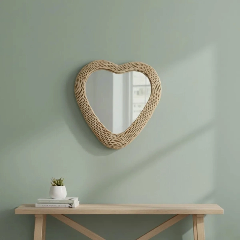 ESPEJO DECORATIVO PARED FORMA CORAZON ESTILO JUVENIL JHN - 9