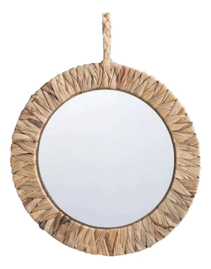 ESPEJO DECORATIVO PARED ESTILO BOHO EFECTO FIBRA TEJIDA JHN - 1