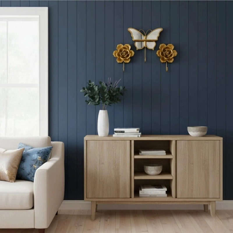 SET 3 PERCHERO DECORATIVO PARED GANCHO MARIPOSA ROSA JHN - 5
