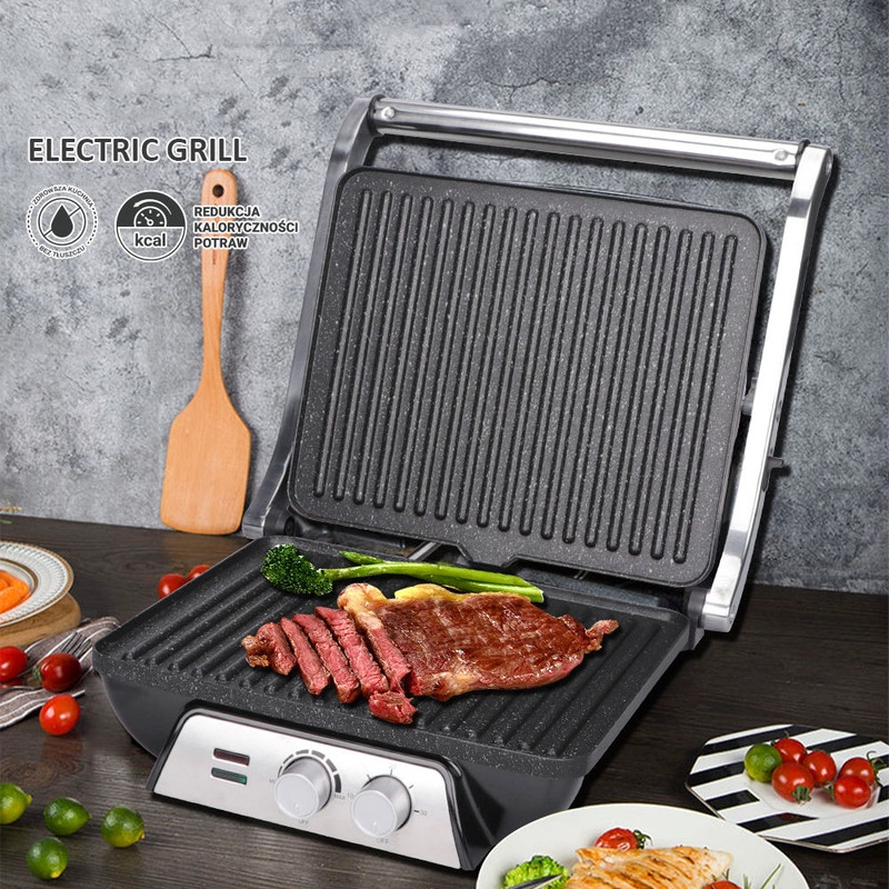 SANDWICHERA PLANCHA ANTIADHERENTE ACERO INOX COCINA LAU - 5