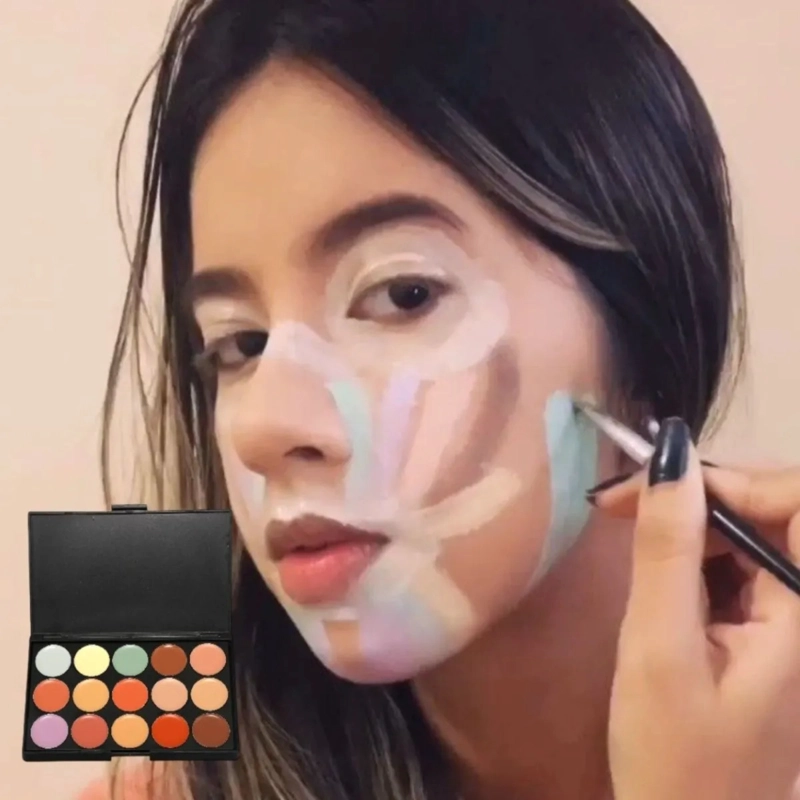 SET 2 CORRECTORES FACIAL 15 TONOS COBERTURA MEDIA LAU - 8