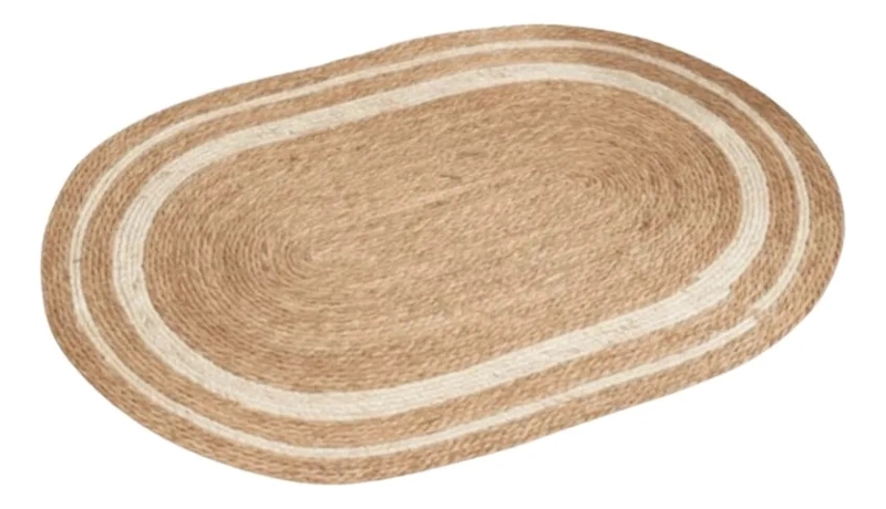 ALFOMBRA OVALADA TRENZADA DISEÑO NATURAL MINIMALISTA AJ - 2