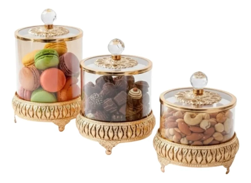 SET 3 CONTENEDORES COCINA ORGANIZADOR LUJO BARROCO AJ - 1