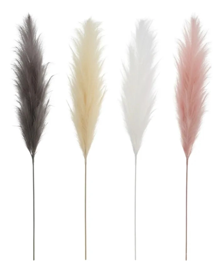BOUQUET 4 PAMPAS GRASS DECORACION HOGAR PLUMAS NATURALES  AJ - 1