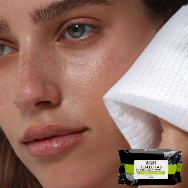 PAQ 7 TOALLITAS FACIAL DESMAQUILLA LIMPIA CARBON BAMBU LAU - 4