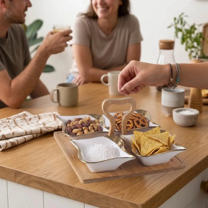 VAJILLA APERITIVOS SALSAS MODULAR LUJO ASA ORGANIZADORA  ALJ - 5