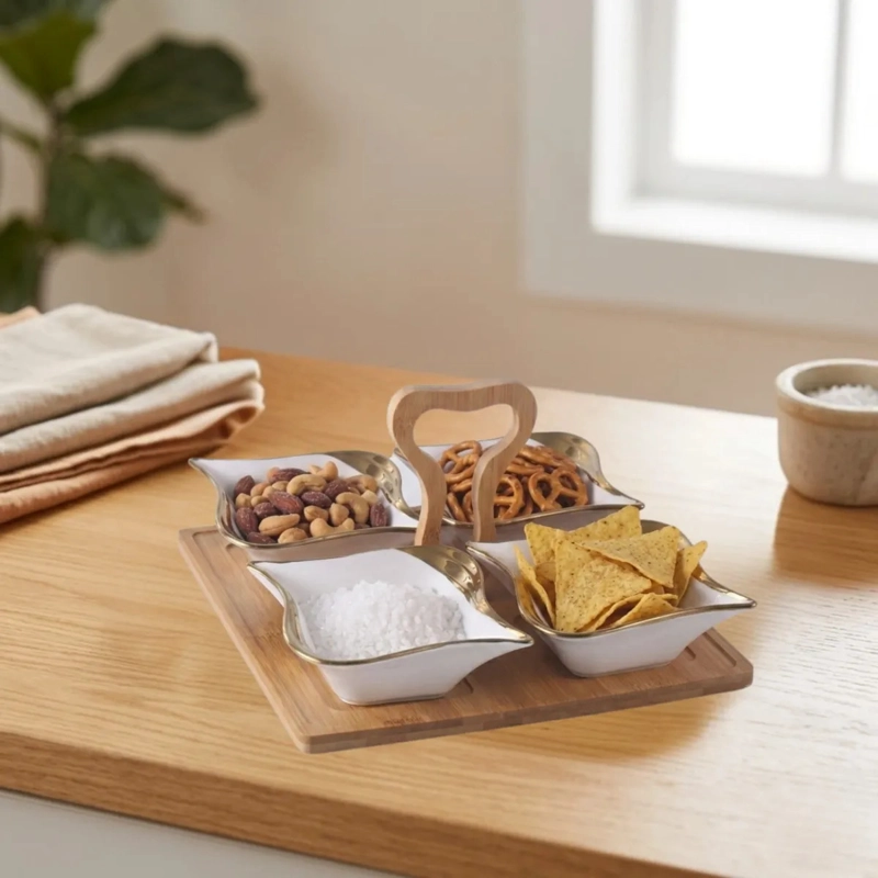 VAJILLA APERITIVOS SALSAS MODULAR LUJO ASA ORGANIZADORA  ALJ - 8