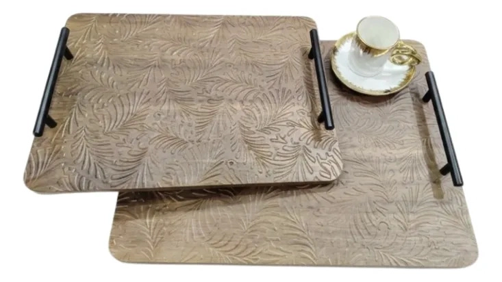 SET 2 BANDEJAS DECORATIVAS ASAS MODERNAS RELIEVE ALJ - 1